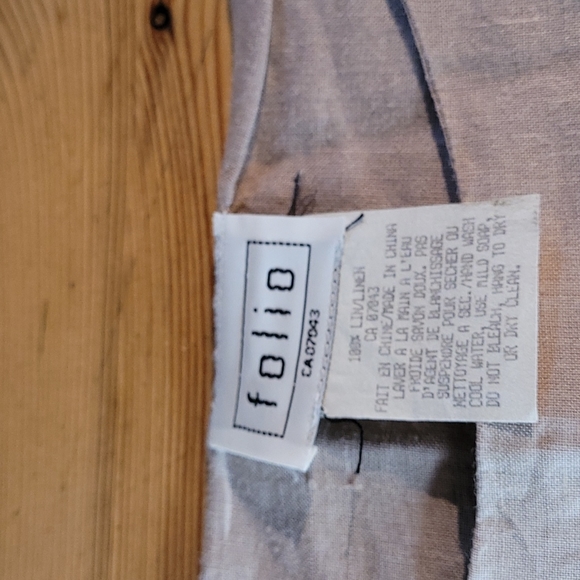 Vintage 100% linen embroidered beige Folio tank shell - Picture 6 of 6